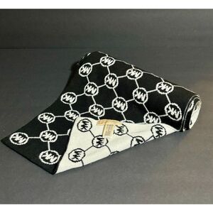 Michael Kors Logo Knit Scarf Black White Reversible Acrylic Winter Wrap